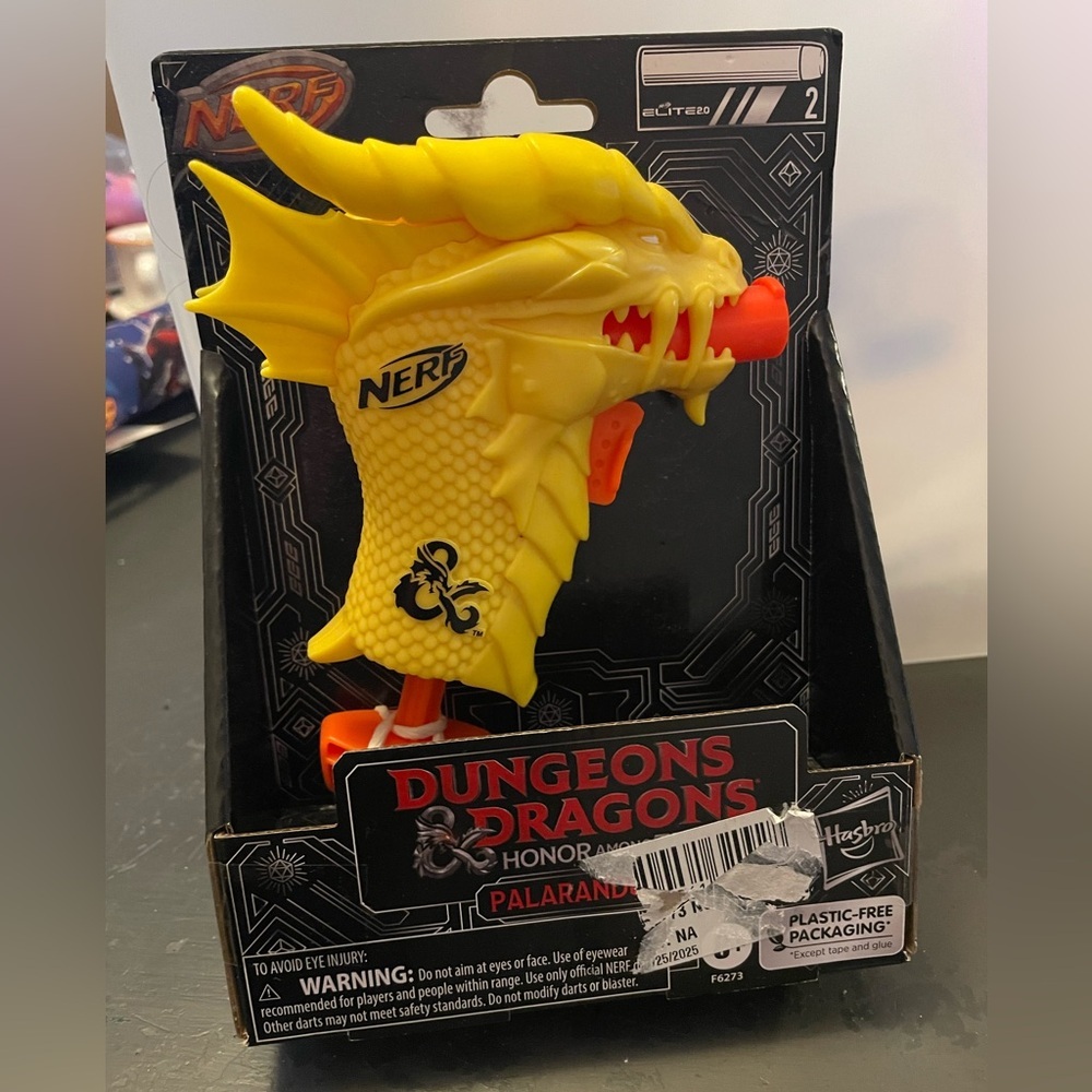 Dungeons and Dragons Nerf Dragon Blaster with Yellow and Orange Design